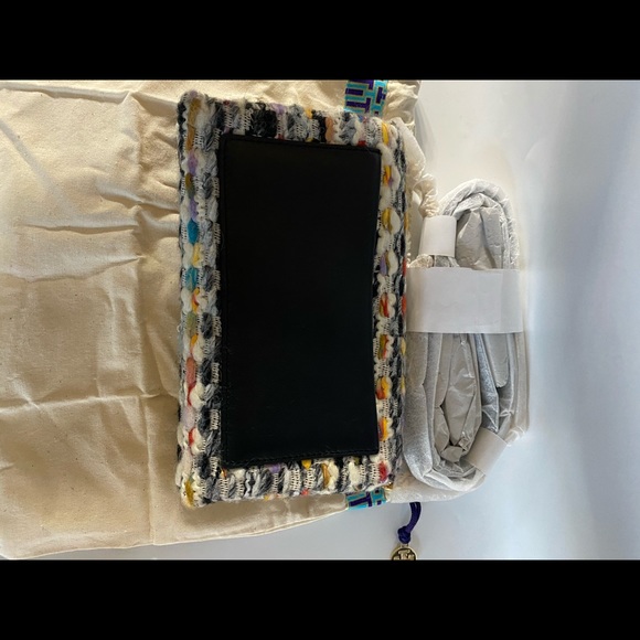 Tory Burch🌼NEW Kira Tweed chain wallet multicolor - Picture 15 of 15